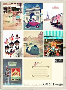 Kartki pocztowe "Friends in Paris" Ingela Arrhenius
